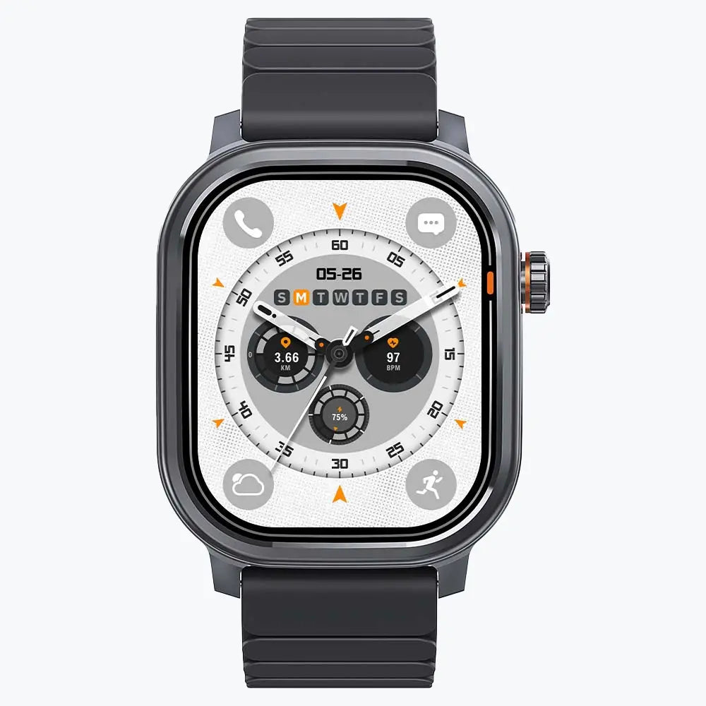 Kospet Magic Pluse Smartwatch Black With Black Silicone Strap #color_Graphite Grey