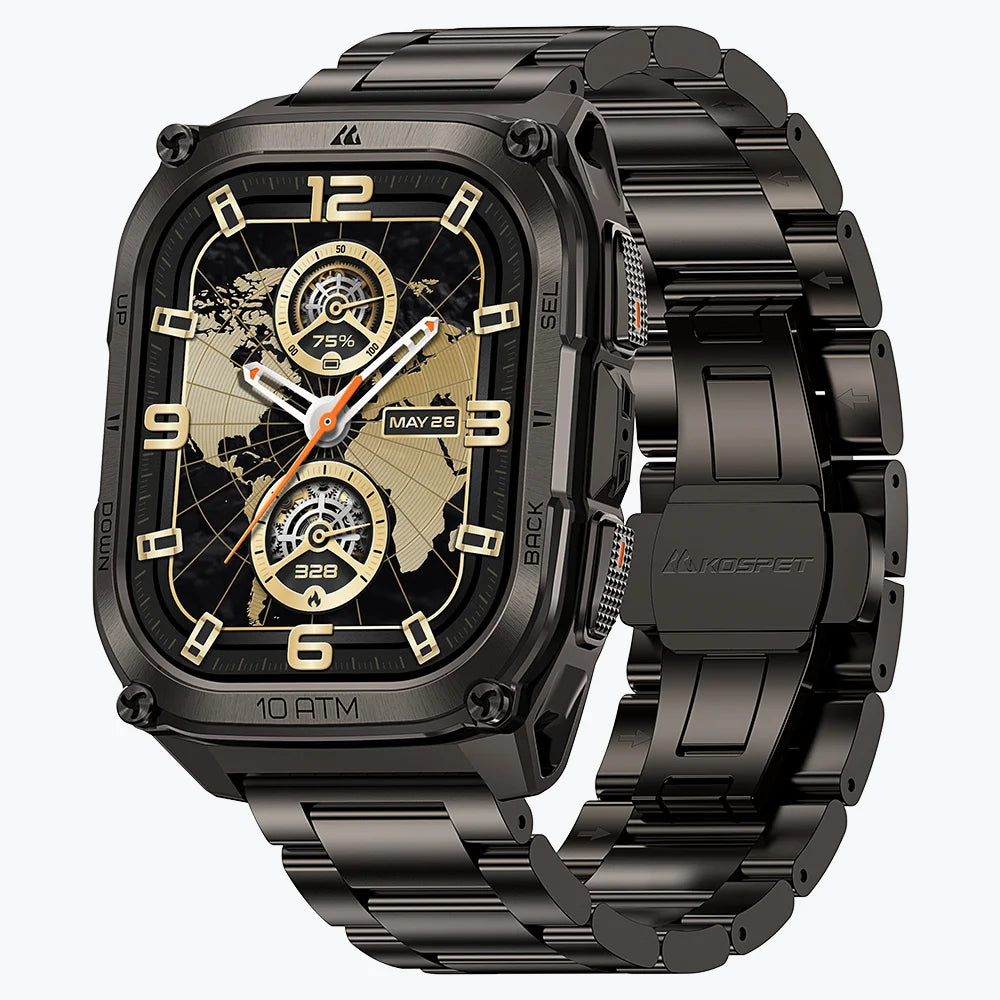 KOSPET tank m4 se smartwatch #color_black^package_Special Edition: Silicone+Steel Staps