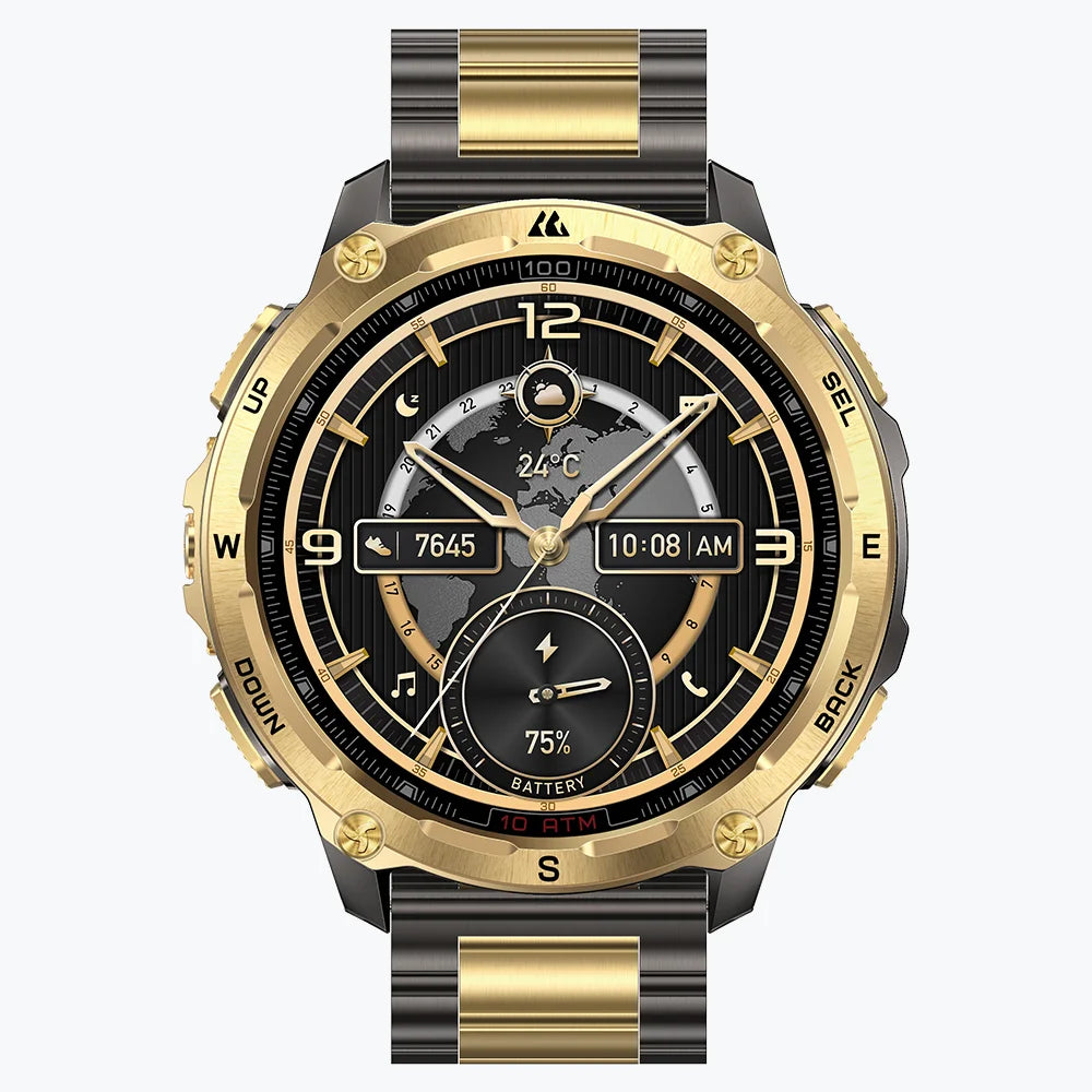 KOSPET tank t4 se smartwatch #color_black gold^package_Special Edition: Silicone+Steel Staps
